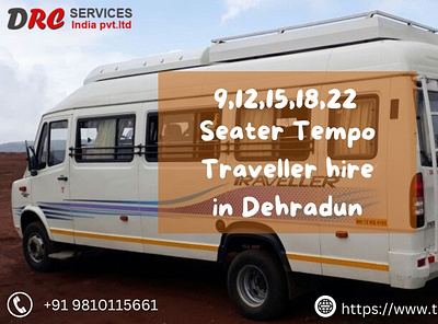 Deluxe Tempo Traveller Hire In Dehradun @ 16 /km. tempo traveller hire in dehradun