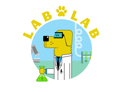 Laboratory Labrador cartoon character dog illustration lab laboratory labrador pun