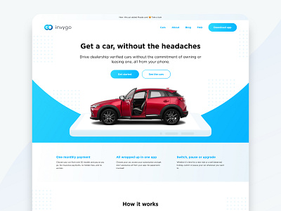 Invygo Car Subscription - Landing Page