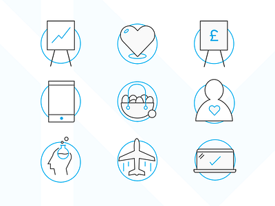 InMotion Icon Set blue flat icon icons illustration perks set ui web design