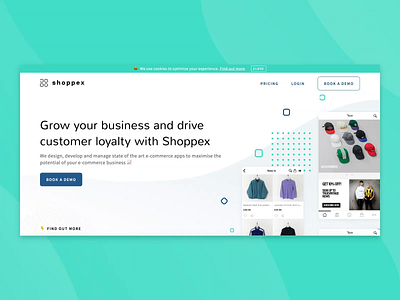 Shoppex animation app brand clean e commerce icons interface minimal ui ux web web design website