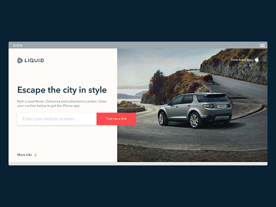 Liquid Luxury Car Rental - Website adventure cars carsharing clean interface jaguar land rover landing page luxury luxury branding marketing site navy product design rental rental car service design ui ux uxdesign website