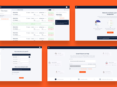 Chosen AI Candidate Platform ai app artificial intelligence bigdata candidate sourcing candidates conversational interface on boarding people product design recruitment tooltips ui ux web web app web apps website