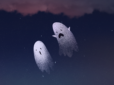 ghosts illustration dark clouds atmosphere atmosphere illustration concept design drawing forest ghost ghosts illustration light magic