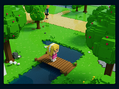 Voxel Forest design forest game game design girl graphic design illustration magicavoxel trees voxel