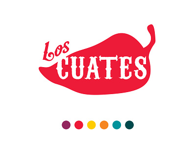 Los Cuates Logo brand branding colors delivery design food graphic design logo mexican pepper restaurant spicy