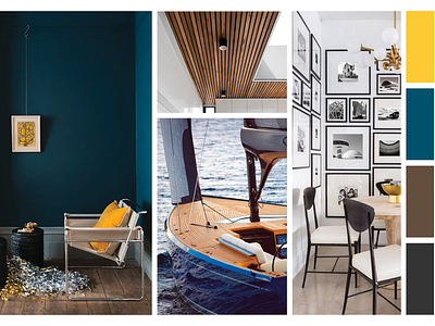 Interior Design Board and Blueprints blueprints boat chair colors frames furniture interior design lamps light moodboard sea wood