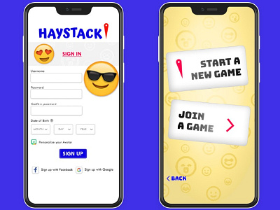 HayStack Login/Sign Up app branding design logo typography ui ux