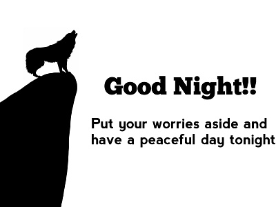 Good Night Wish art black cool design fancy good night graphic howling illustration night sleep vector well wish wolf