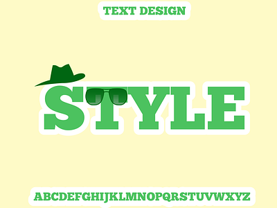 Style Text Design art background cool creative design fancy graphic green icons illustration lettering logo normal stickers style text white