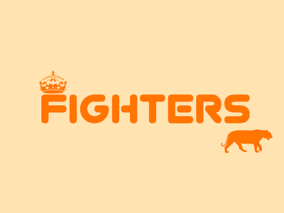 Fighters text design art arts best cool creative crown design fancy fighters graphic icons illustration industry lettering logo orange text tiger