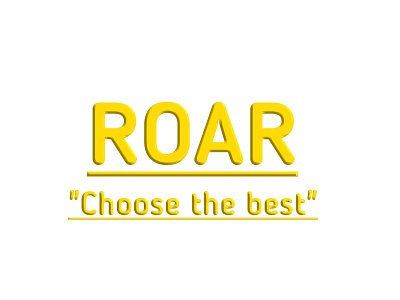 An embossed Brand logo. "ROAR". best branding business copyright creative design fancy free graphic illustration industry lettering logo roar simple text title yellow