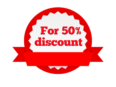 For 50% discount badge business commercial copyright design discount for free graphic industry offer quality red sale text use