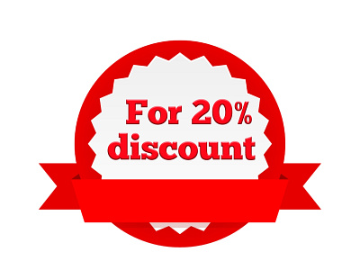 For 20% discount 20 badge business commercial copyright design discount for free graphic offer quality red sale sales text
