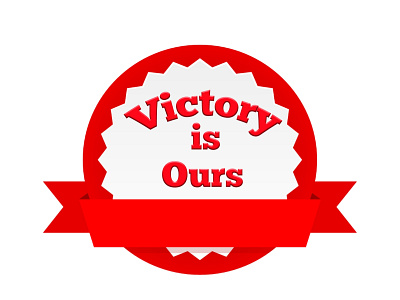 Victory is ours!! badge best branding congratulations cool copyright design fancy for free graphic is logo motivation ours red text victory winner
