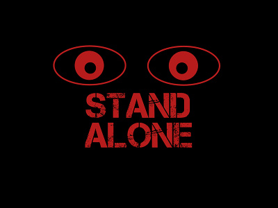 Stand alone text design alone best blood commercial cool copyright free design eyes fancy graphic illustration inspiration lonely motivational quality red red eyes stand success text