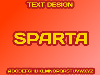 Sparta text design best brand branding commercial cool copyright free design fancy font graphic illustration lettering new font quality red sparta text warrior warrior text design yellow