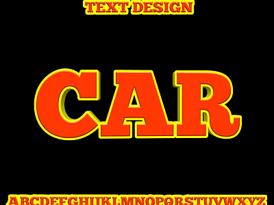 3D Car text design 3d 3d car alphabet best brand branding car cool design fancy fonts graphic illustration lettering logo red text vehicle yellow