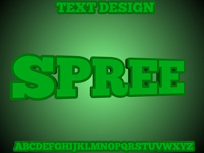 Spree text design 3d alphabet best branding commercial cool copyright free design dimensional fancy font graphic green illustration logo quality spree text