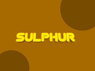 Sulphur text design best branding brown chemistry commercial cool design element fancy graphic illustration lettering logo quality sulphur text yellow