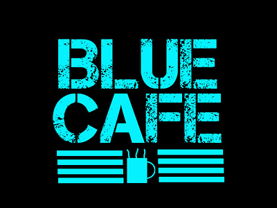 Blue cafe design best blue branding business cafe cloth coffee commercial cool design drink fancy graphic illustration industry lettering logo restaurant t shirt text