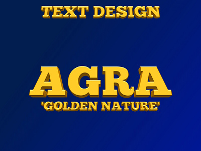 Agra golden text design 3d agra best branding commercial cool design designer dimensional embossed fancy golden graphic illustration lettering light logo luxury professional text