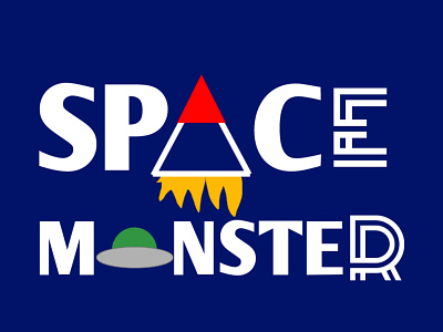 Space Monster logo design best branding business commercial cool creative design fancy fantasy graphic illustration logo monster space text