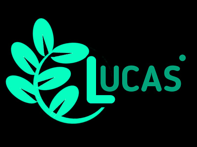 Lucas professional logo design created by me beautiful best branding business commercial cool cyan design fancy farmer graphic green illustration leaf logo lucas plants professional text tree