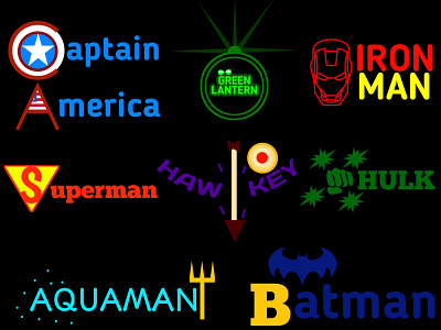 Superhero logo designs created by me