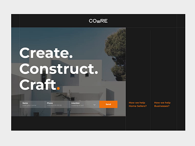 Website for CORE real estate company animation design ui ux