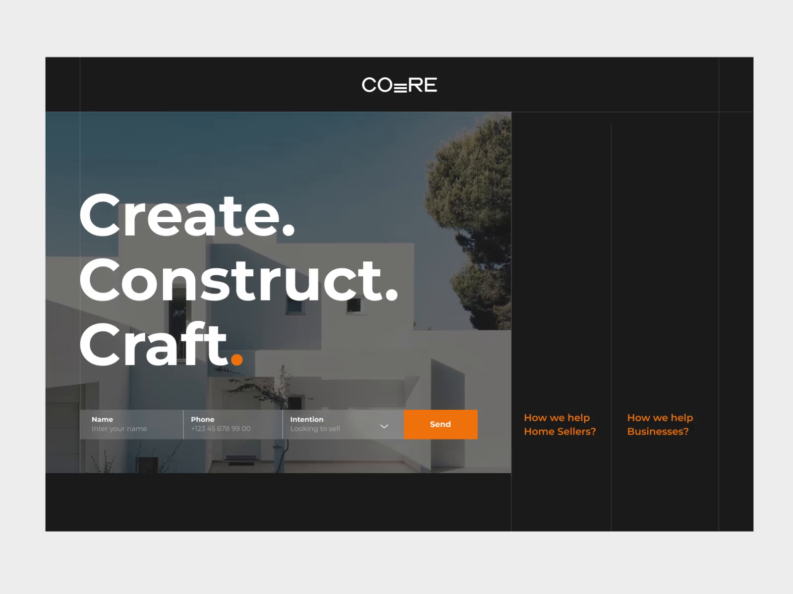 site for CORE real estate company by Valeria for EffectiveSoft on