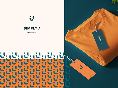 SIMPLY U apparel logo branding design identity identitydesign logo logodesign logotype orange pattern turqoise typography