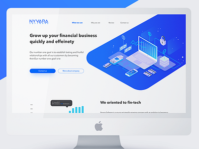 Finance landing page blue blur design experience finance icon interface isometrics landing page ui web