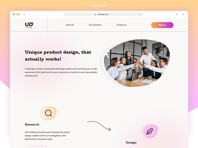 Landing page design for Design Agency