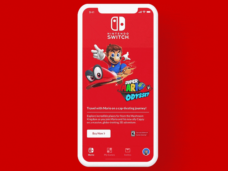 FAKE WORK - Nintendo Online - Overview animation switch iphone x movement video principle interaction swipe motion ui nintendo ios