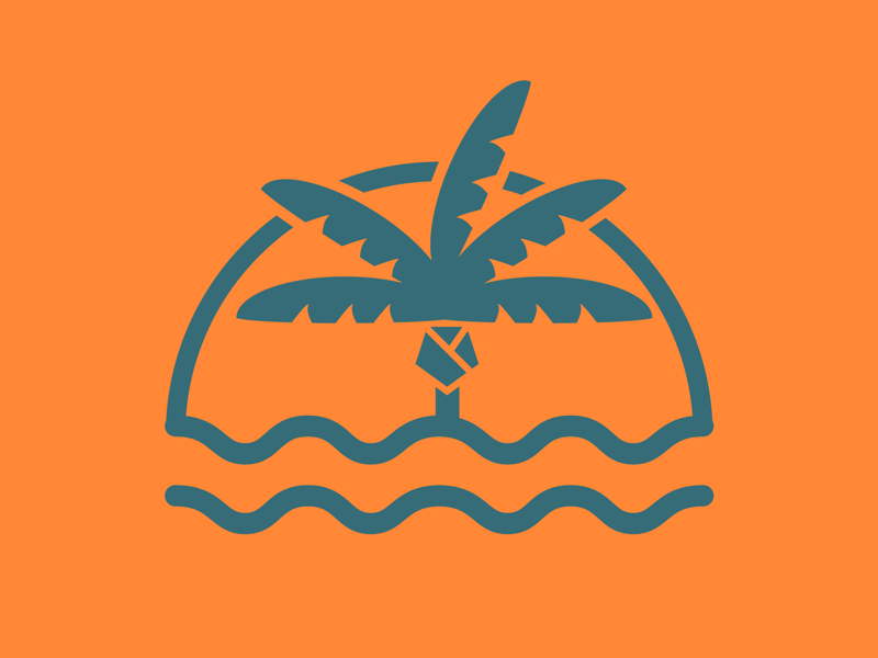 Summertime '19 branding cannabis cbd design illustration logo ocean palm tree sun thc vector