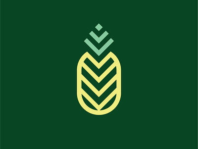 Pineapple art deco geometric icon logo pineapple