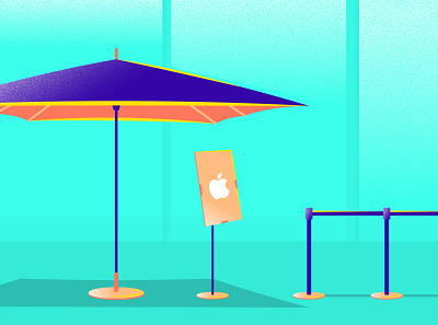 Apple Store Curbside Pavilion apple store coronavirus covid covid-19 curbside illustration pavilion pickup retail store tent tropical umbrella