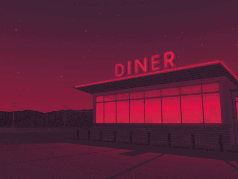 In The Desert 3d cinema 4d desert diner environment roadside scene