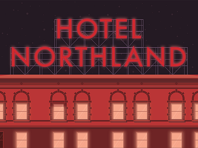 Hotel Northland Rooftop Neon hotel illustration neon northland signage