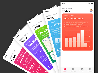 Apple Health App Concept app app store apple health cards concept health user interface