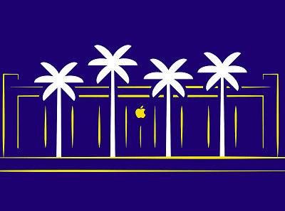 Apple Waterside Shops adobe illustrator apple apple store illustration naples tropical waterside shops