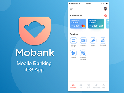 Dashboard For Mobile Banking iOS App banking credit card dashboard fintech mobile banking payments