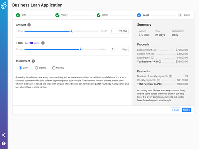 Business Loan Application UI/UX Design