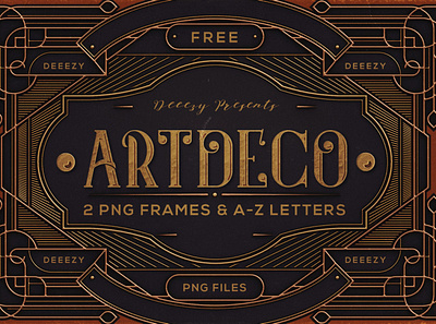 Free ArtDeco Frames & Letters artdeco decorative deeezy font free free font free graphics freebie golden letters logo metalic ornamental retro typography vintage