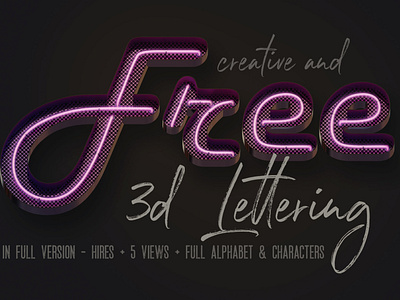 Free Script Neon 3D Lettering