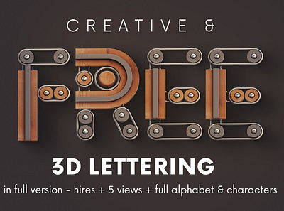 FREE Creator 3D Lettering Deeezy 3d lettering 3d letters 3d typography deeezy font free free font free graphics free typography freebie freebies typography