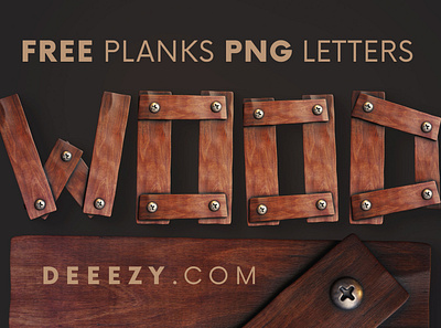 FREE Wooden Planks 3D Lettering 3d letters deeezy font free free font free graphics free letters free typography freebie game header lettering planks png retro steampunk typography vintage wood wooden