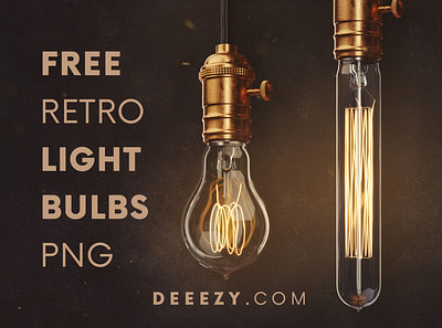 FREE Retro Light Bulbs PNG Graphics 3d 3d bulb deeezy free free 3d shapes free graphics free shapes freebie light bulb png retro retro light bulb steampunk vintage