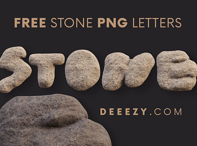 Free Rough Stone 3D Lettering 3d font 3d letters deeezy flintstones font free free font free graphics free typography freebie freebies stone stone font stone letters typography